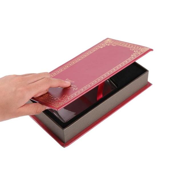 Red Book Shape Perfume Gift Boxes 21*13*4cm With Magnetic Lid And EVA Insert