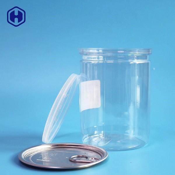 Quality Canned Food PET Plastic Cylindrical Containers Snack Candies Packing for sale
