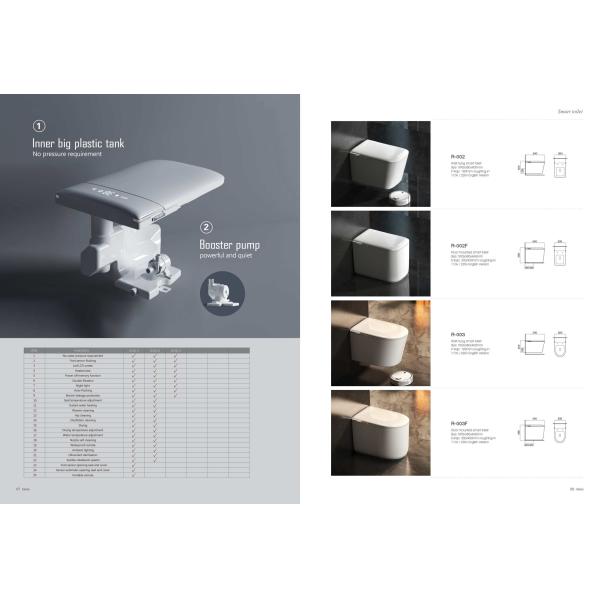 Intelligent Automatic Toilet Bowl Round-shaped Smart WC Bidet Electric Sanitary Ware for Bathroom Floor Mounted Remote Included