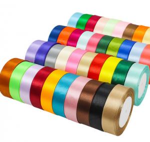 China Gift Wrapping Polyester Satin Ribbon For Flower Packing Holiday Gift Box Ribbon wholesale
