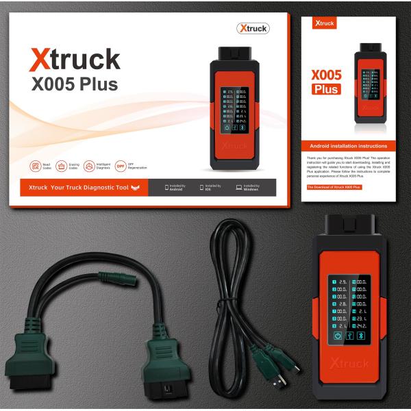 Xtruck X005 Plus Auto Truck Diagnostic Tool Handled OBD2 Scanner Support Dpf Regeneration for Sinotruck