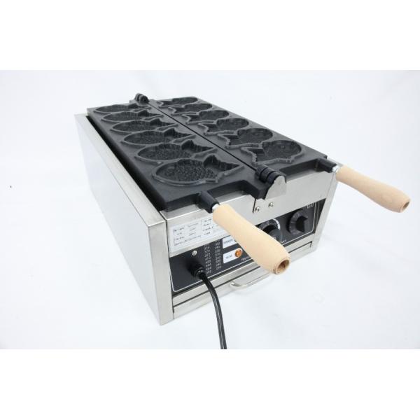 220V Automatic Electric Fish-Shaped Taiyaki Waffle Maker with 6 Waffle Molds
