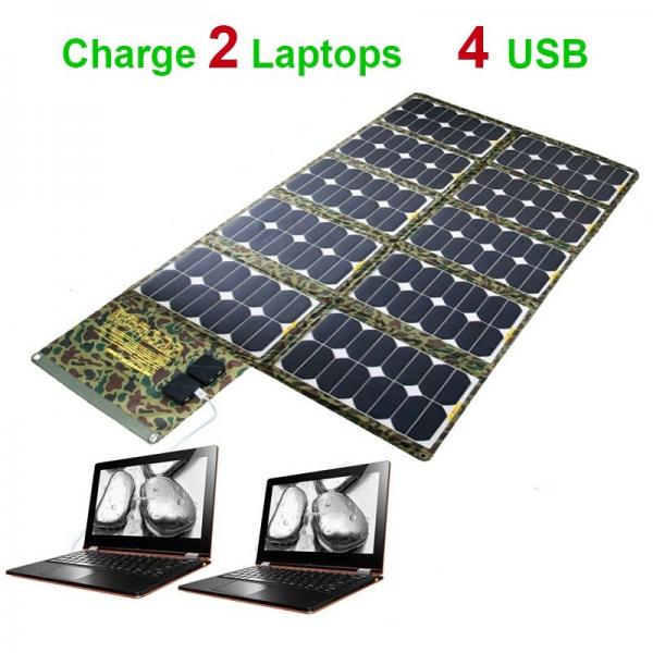 Quality 130W Solar Laptop Charger Foldable Solar Panel Charger Portable Folding Solar Power Bank for 2 Laptops Phone iPhone iPad for sale