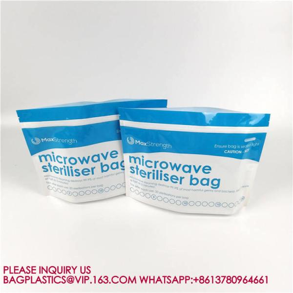 Slide Zipper Feeding Bottle Pouch Microwaveable Menstruation Cup Steam Sterilizer Bag