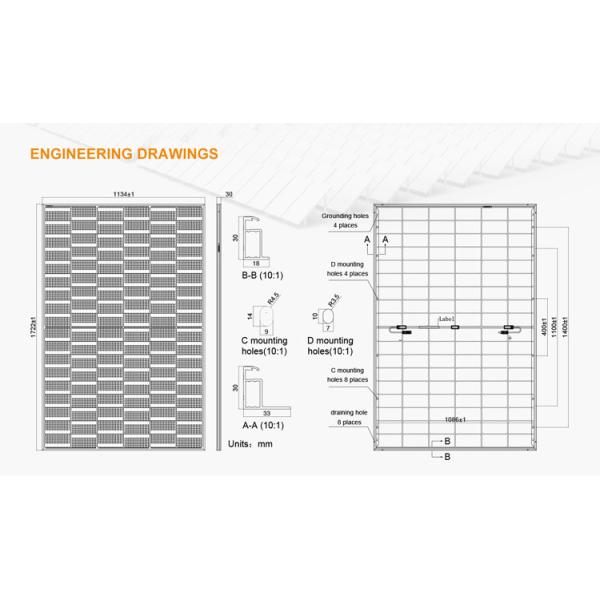 Bluesun High Efficiency Bifacial Monocrystalline Solar Panels Full Black N-type Topcon 440w 450w