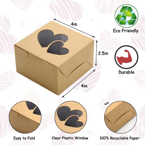 Convenient Takeaway Kraft Paper Box for Cupcakes According to Your Request