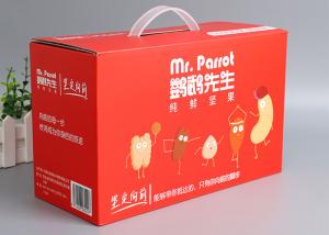 China Custom Strong F-flute Corrugated Paper Boxes Product Packaging with Plastic Handle wholesale
