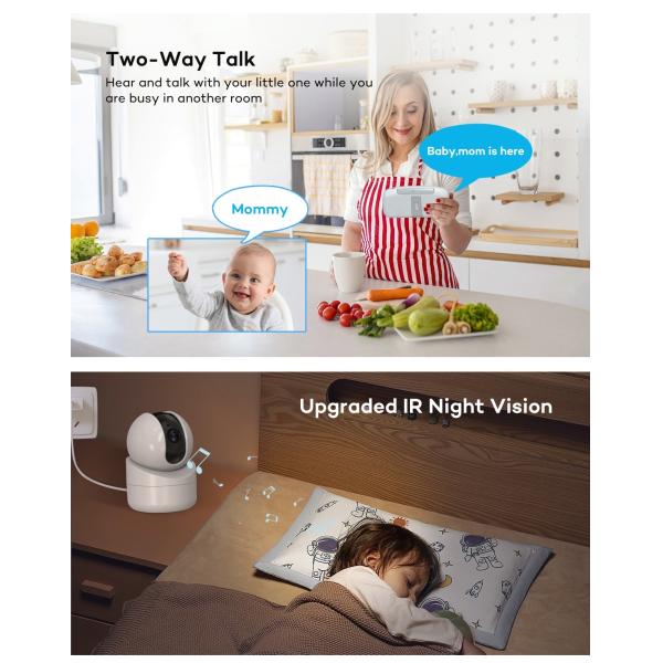 5.5 Inch Full HD Baby Monitor with Cry Detection and Night Vision