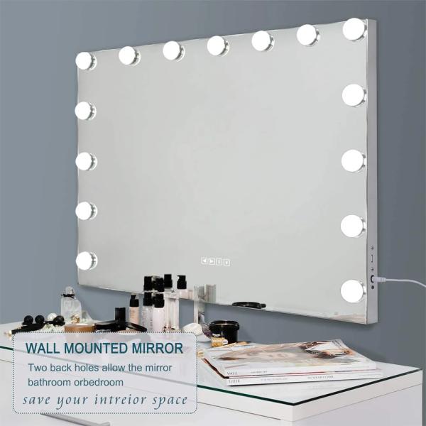 15 Bulbs Lighted Vanity Mirror 5mm LED Hollywood Mirror Round With USB Port