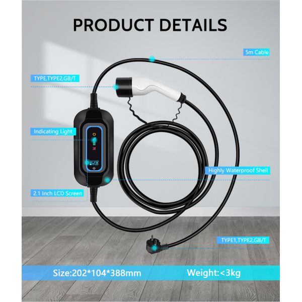 Tesla Model 3.5KW/7KW Best Level 2 Home Charger with SAE J1772 Connector Plug Charge
