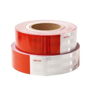 White Red Safety Conspicuity Vehicle Truck Prismatic DOT Reflective Tape