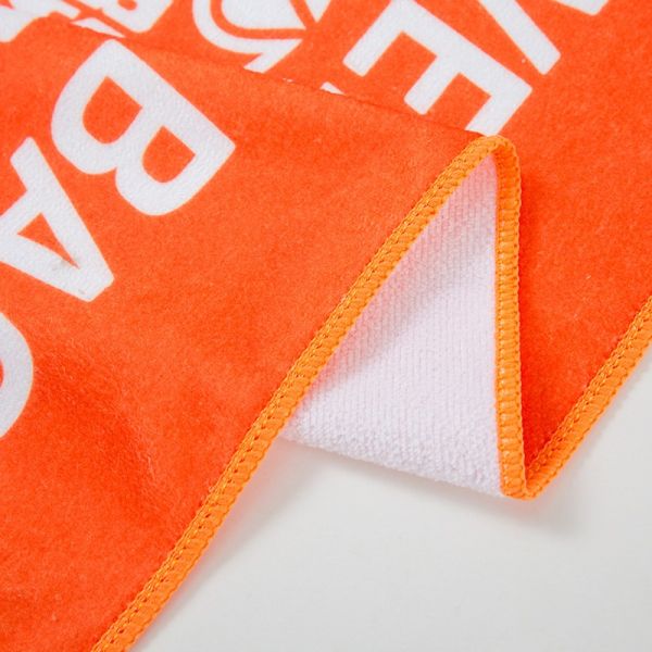 Factory Low MOQ Microfiber Custom orange and white Printed Customized Logo Light Weight Sand Free Beach Towels