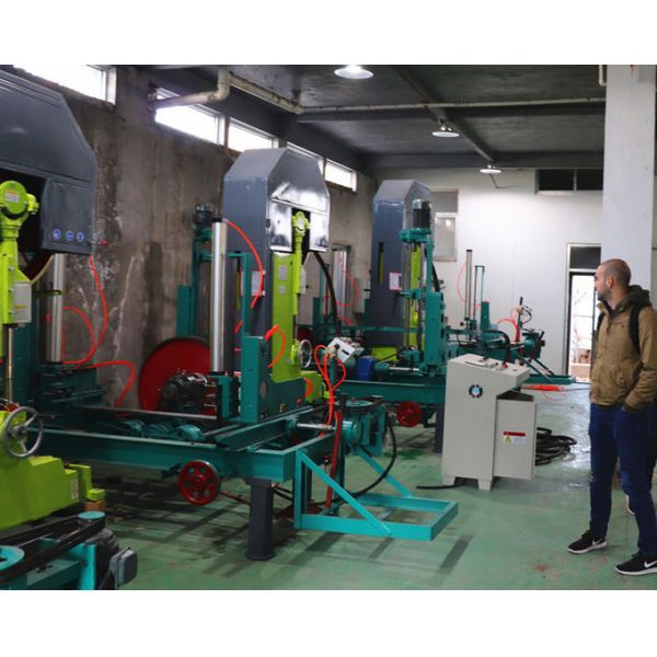 MJ3210 40'' Automatic Wood Cutting Vertical Band Saw Sawmills Machine with Log Carrier