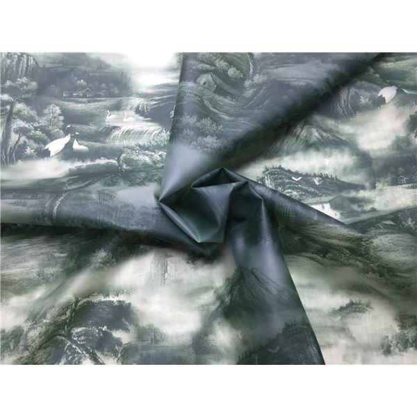 Men'S Coat / Bags Modern Leather , Windbreaker Custom Printed Leather Fabric Chinese Painting Style