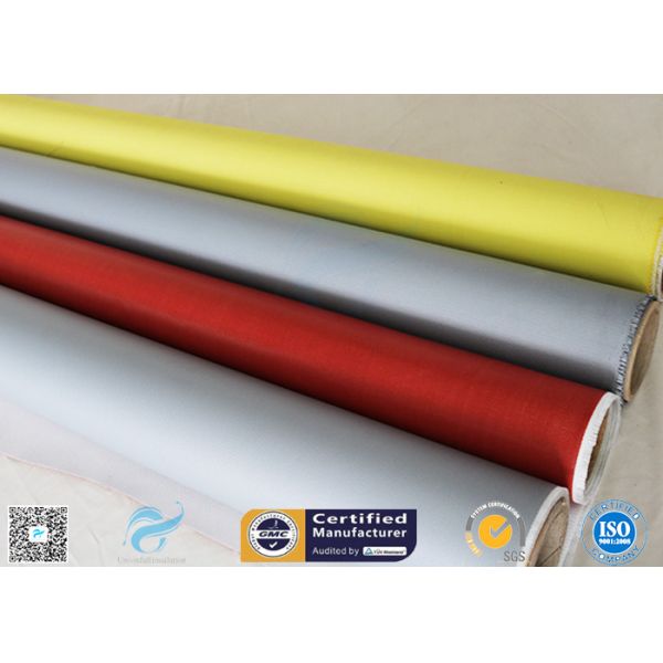 Non Flammable E-Glass Fiber 590g Double - Sides Silicone Coated Fiberglass Fabric