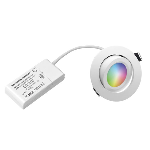 Colour Changing RGBCW Smart LED Downlight Cool White 5000K