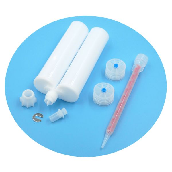 400ml 1:1 Cartridge Tube AB Dual Glue Cartridge Two Component Dispenser Tube with Mixing Tube Mixing Syringe