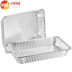 Rectangular Disposable Aluminum Foil Packing Box Pizza Pan Steam Table With Lid