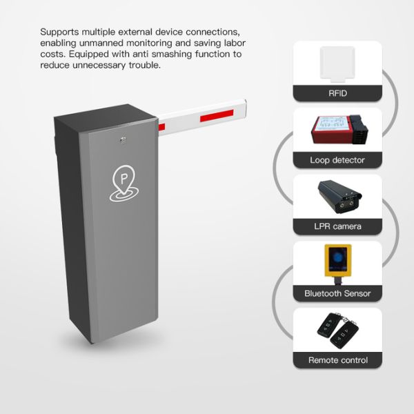 HCW Parking Barrier Gate RFID Automatic Boom Wireless Remote Control Customizable