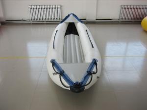 China White PVC Fabric One Person Raft Inflatable Fishing Kayak With Aluminum Seat on sale