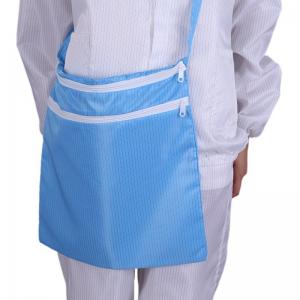 China Ziplock Blue Anti-static Lint Free Fabric Bag ESD Clothing Bag Anti Static ESD Polyester Cleanroom Bag With Zipper wholesale