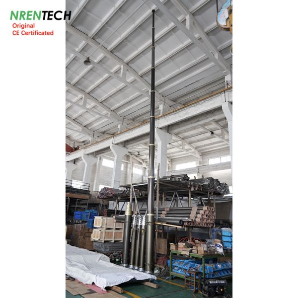 12m-150kg payload non-lockable pneumatic telescopic mast poles
