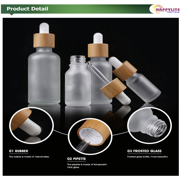 Durable Frosted Glass Dropper Bottles , Transprent Serum Glass Bottle