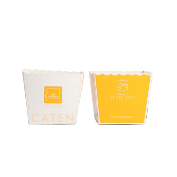 Disposable Food Coated Paper Takeaway Box With Ribbon For Hamburger Packaging