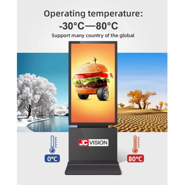 JCVISION Android 128GB Digital Signage Display Floor Stand & Ceiling Hanging Design