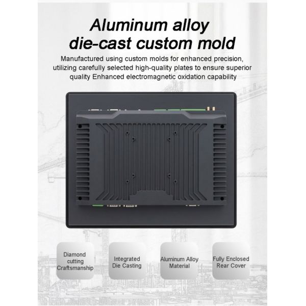 Aluminum Alloy case Ip65 Capacitive Touch Display Lcd Flat Screen Full hd Embedded Industrial Computer Customization With Rj45 and Rs232 Ports