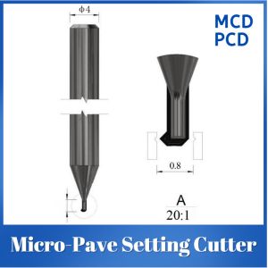 China Micro Pave Setting Cutter PCD MCD Diamond Tools Precision Positioning wholesale