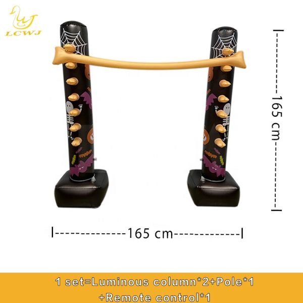 LC Backyard Games Indoor Holiday Fun Luminous Halloween Decor Inflatable Limbo Game With LED Light For Adults And Family