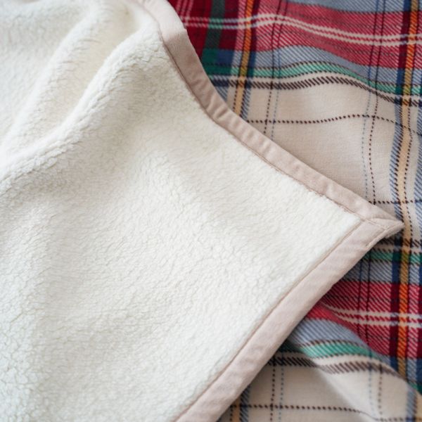 Customized Popular Plaid Sofa Flannel Sherpa Fleece Throw Blanket for High Standards