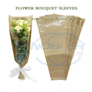 China V Shaped Bopp Reusable Needle Perforated Fresh Cut Flower Bouquet Sleeves Bags on sale