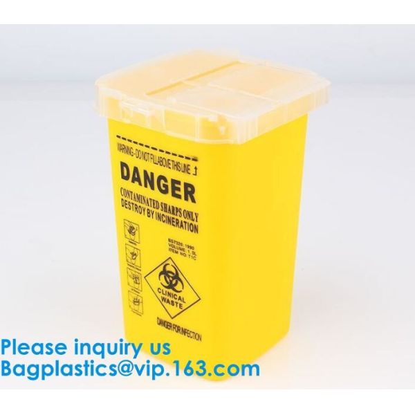 Biohazard Plastic Sharps Container,Hospital Biohazard Medical Needle Disposable Plastic Safety Sharps Container