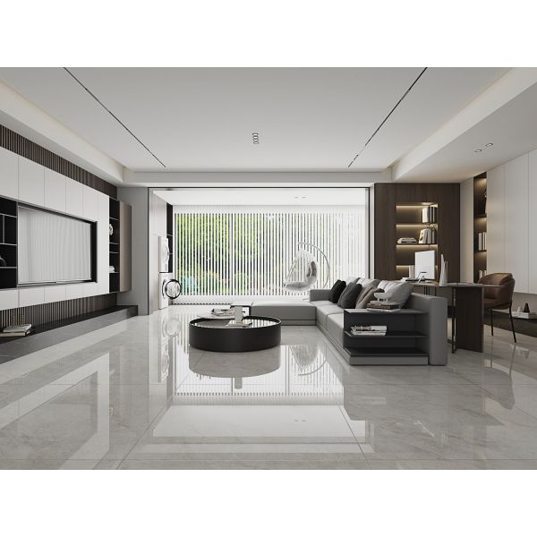 Light Gray Polished Sintered Stone Slab 1200x1200mm Wear-Resistant