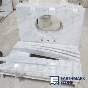 China Carrara White Marble Bathroom Vanity Top on sale