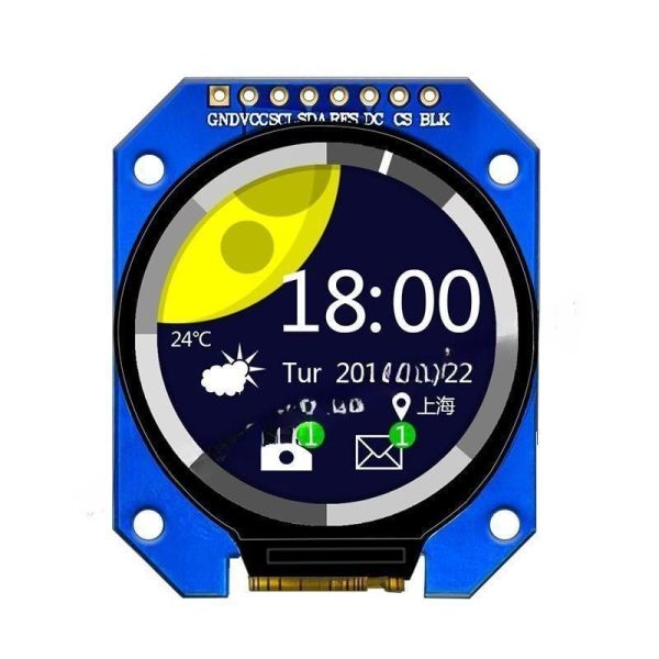 1.28 inch tft display module 240x240 resolution 8 PINS SPI driving IC GC9A01