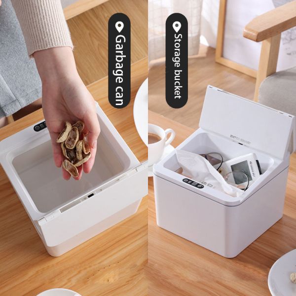 4l/6l Car Trash Can Automatic Sensor Induction Trash Can Smart Dustbin Mini Desktop Waste Bin With Lid