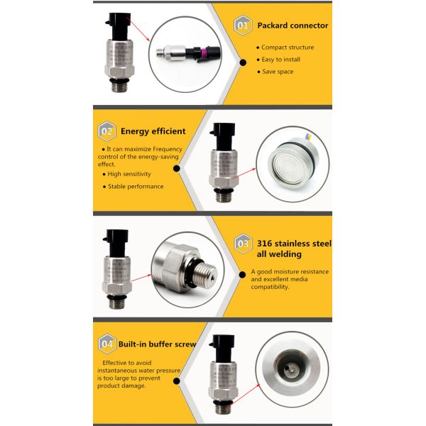 Parkard 3 Pin Ceramic IoT Pressure Sensor 12v Dc Air Water Pressure Sensor
