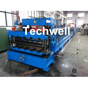 Step Tile Color Steel Roll Forming Machine , Galvanized Coil Wave Tiles Making