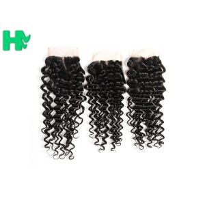 China 100% Density Brazillian Human Hair Lace Clsure Deep Wave SGS wholesale