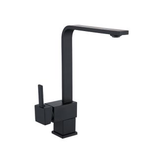 Brass Square Single Handle Kitchen Faucet Mixer Chrome Matte Black