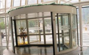 2 Wing Stainless steel  frame Automatic Revolving Door for Hotel / Bank / Airport