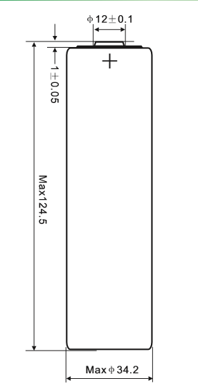 3.6V 35000mah Cylinder Lithium Battery Rfid Limno2 ER341245 DD High Efficiency
