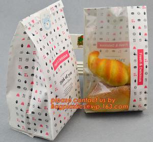 Bakery bread sandwich donut packaging food grade kraft paper bag with clear window, custom printing disaposable food