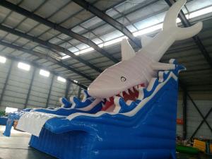 China White Shark 5×8M Commercial Inflatable Water Slides wholesale