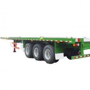 China 1300mm Flatbed Container Semi Trailer 20ft Flatbed Truck For Bulk Cargo wholesale