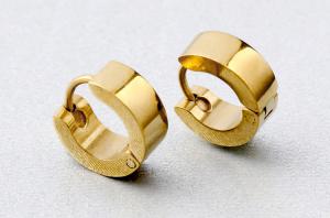 China Fashion mens jewelry gold plated men earring stainless steel earrings jewellery wholesale wholesale