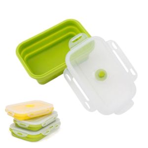China Amazon Hot Eco Wholesale Healthy Microwavable Silicon Collapsible Microwave Lunch Box Food Kit Containers wholesale